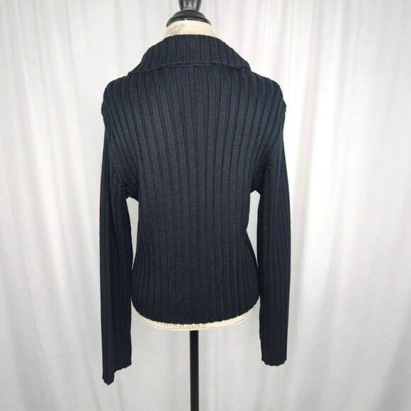 Vintage Austin Reed Cardigan Sweater Large Black Gray NWT - Picture 6 of 9